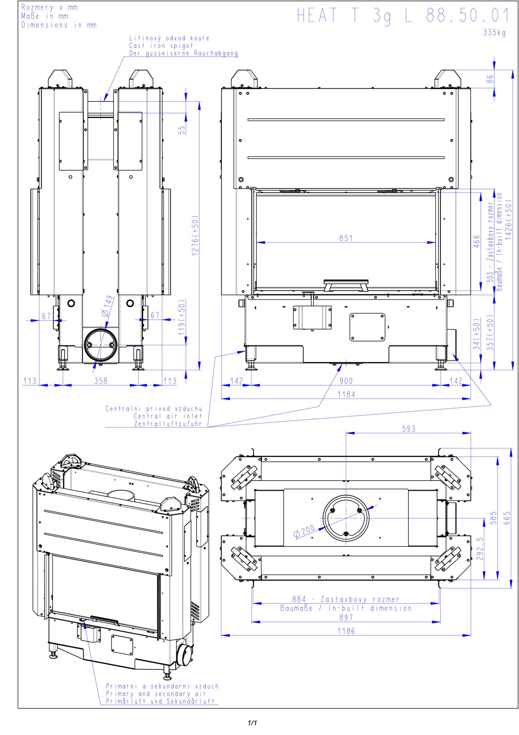 Chimenea de leña HEAT DGC 85/47 (Doble cara) Puerta guillotina 3 Chimenea de leña HEAT DGC 85/47 (Doble cara) Puerta guillotina - Imagen 3