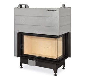 Chimenea de leña HEAT E2 G 81/40 (Esquinero) Puerta guillotina. Cristal dividido